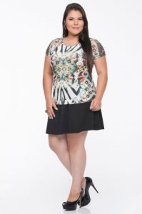 Blusa Mix Borboleta - Blusa plus size - Moda Feminina - Silvania Mares Moda Plus Size Divinópolis MG